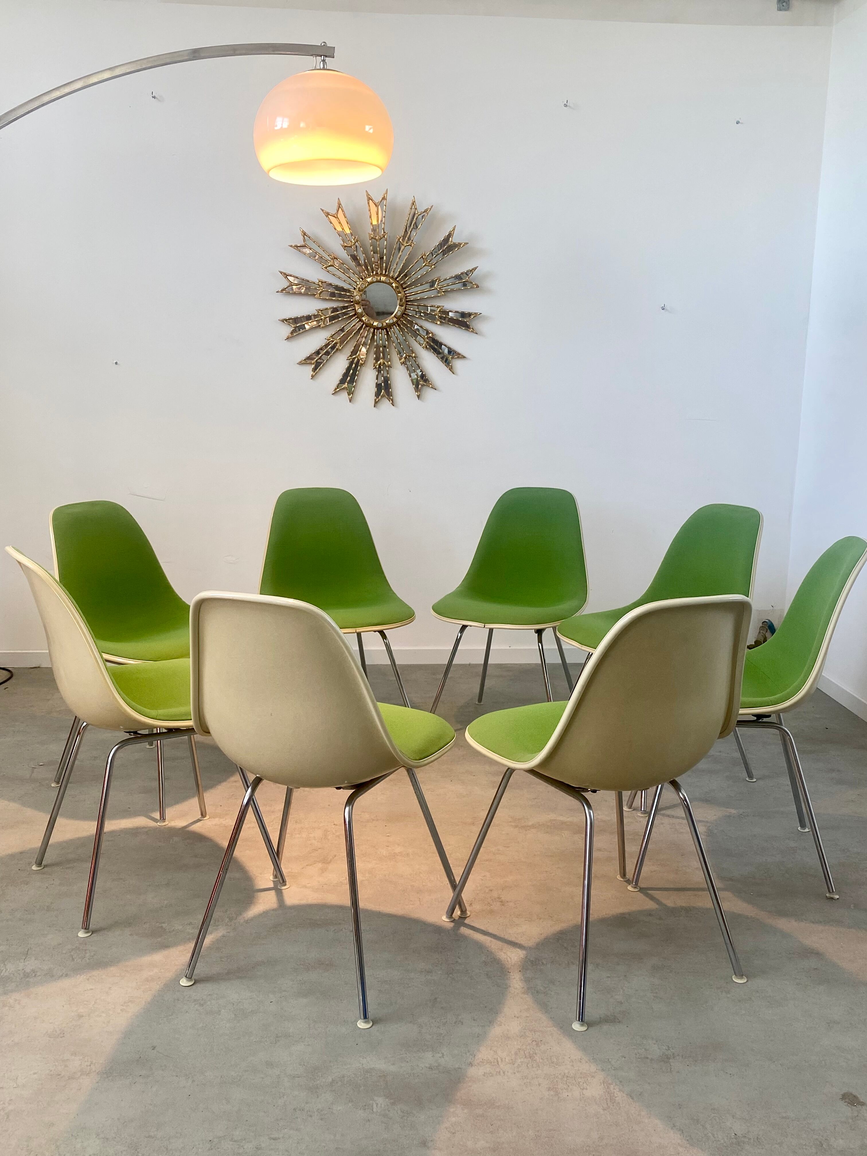 Mirror sun in gilded wood XXL facet mirror design year 60