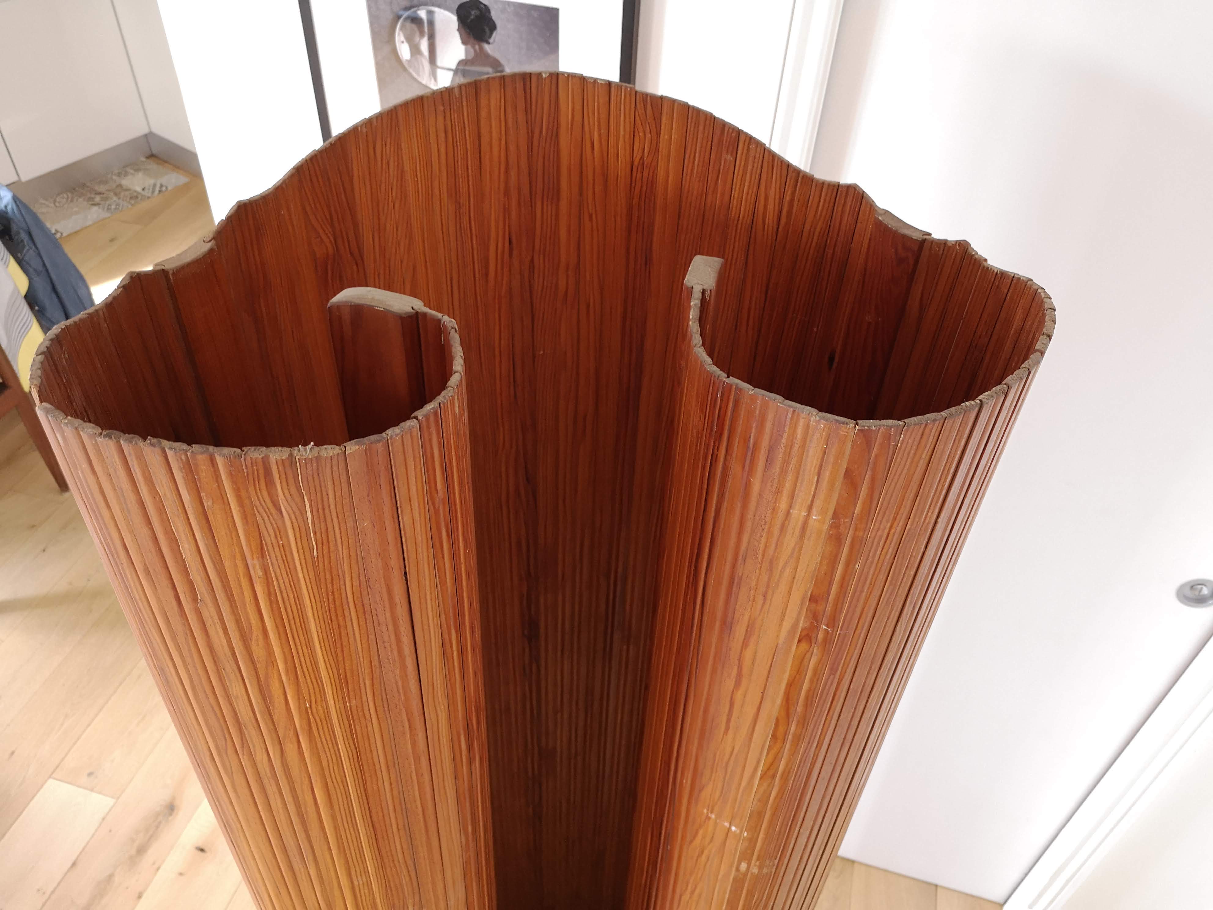 Screen old 50s style Baumann corrugated wood articulated vintage