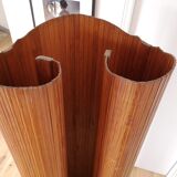 Paravent ancien années 50 style Baumann bois ondulé articulé vintage