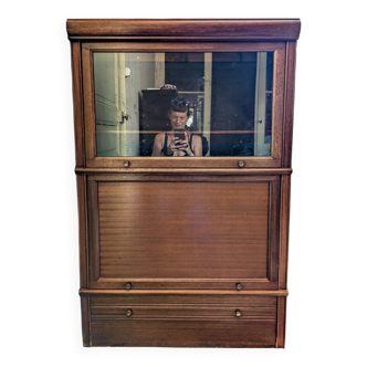 Oak office display case (1960s) H125cm