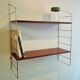Shelf wall brass and wood vintage