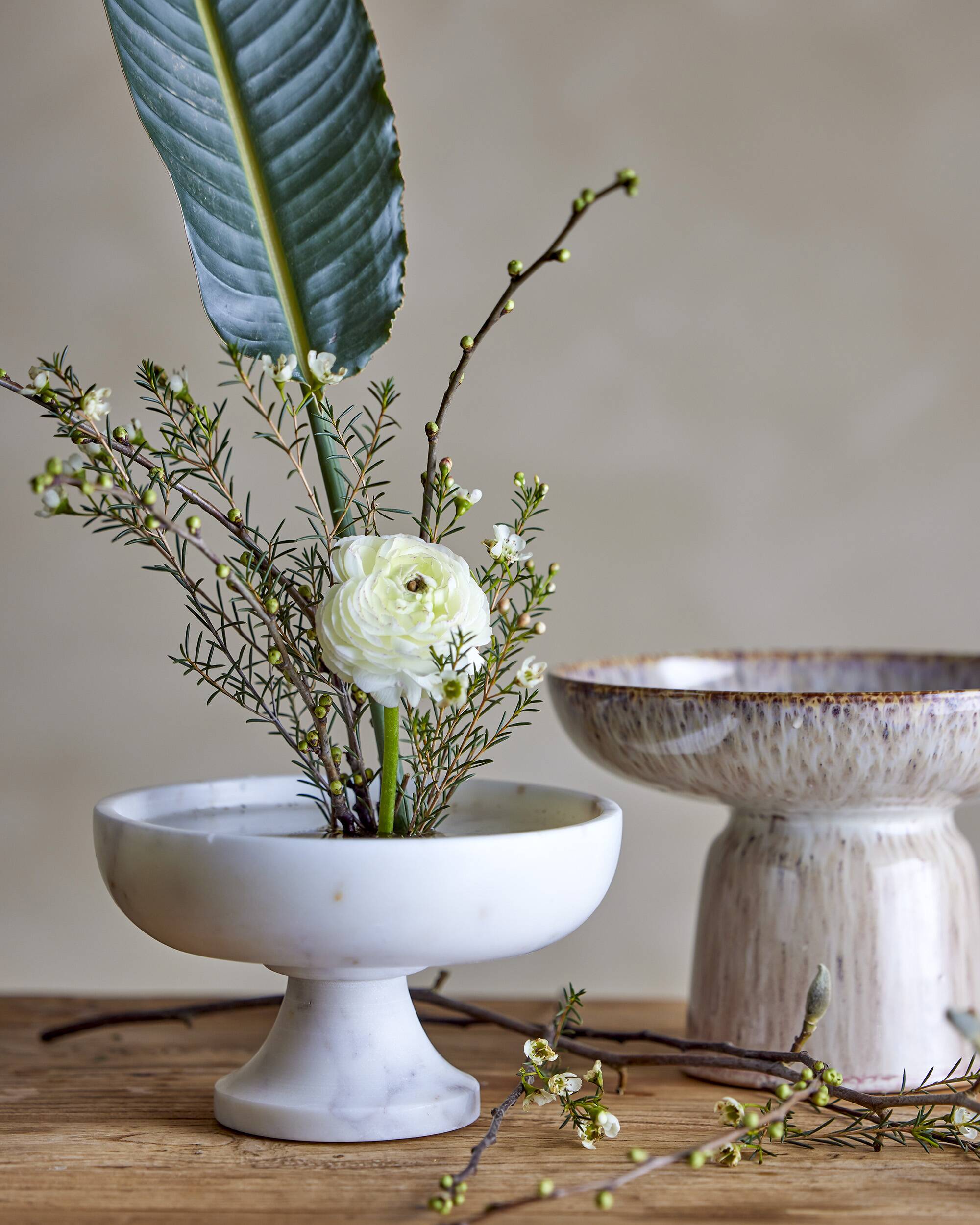 White marble serving bowl