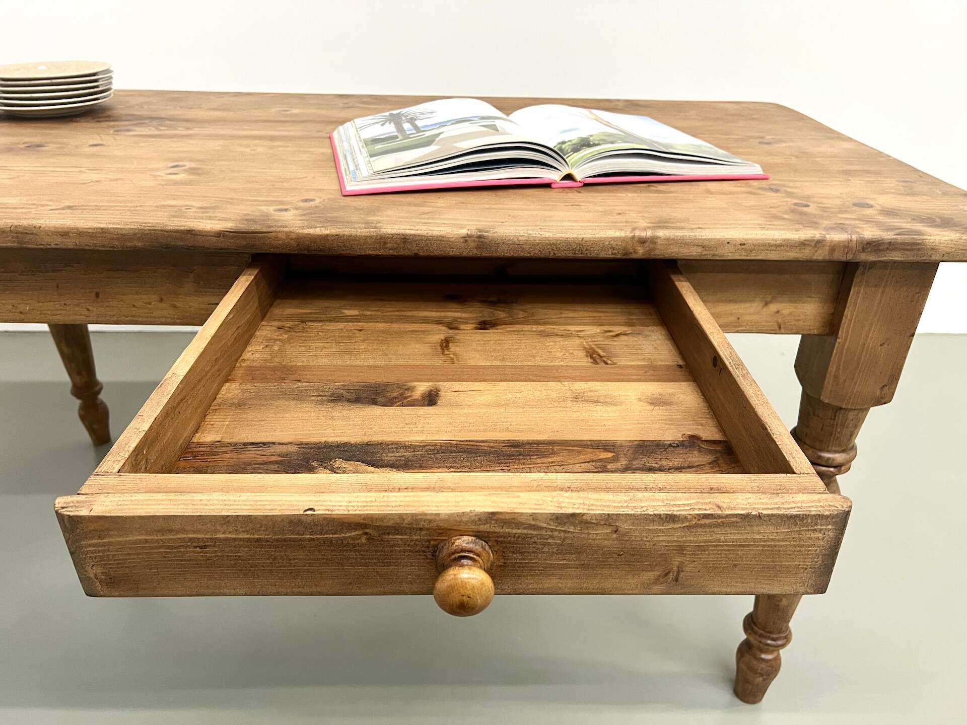 70s pine farmhouse table