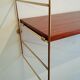 Shelf wall brass and wood vintage