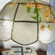Capiz shell pendant light with flowers