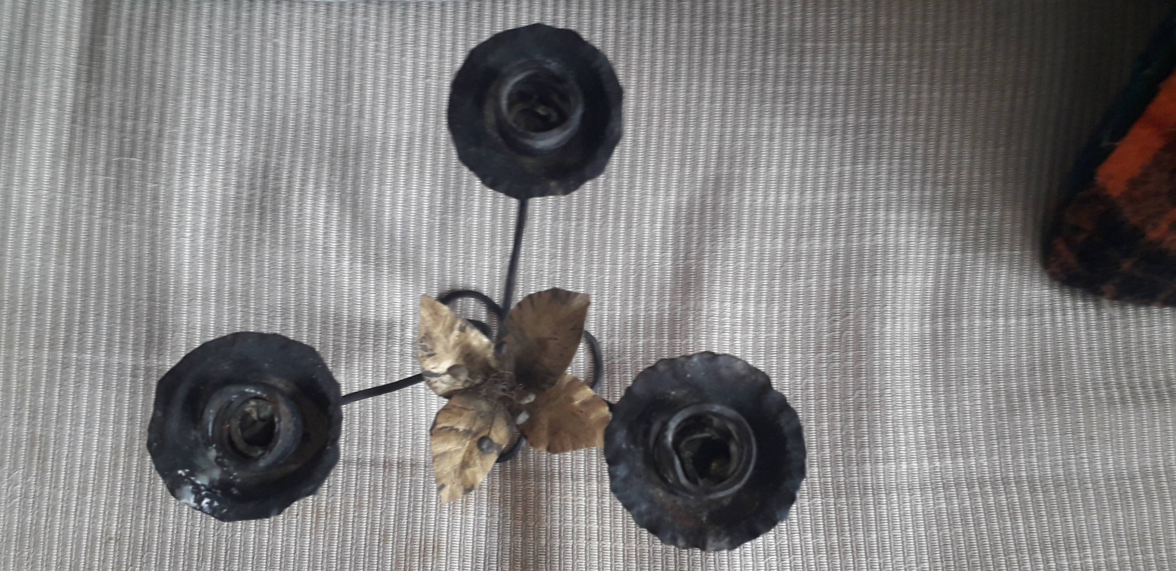 Vintage wrought iron candlestick