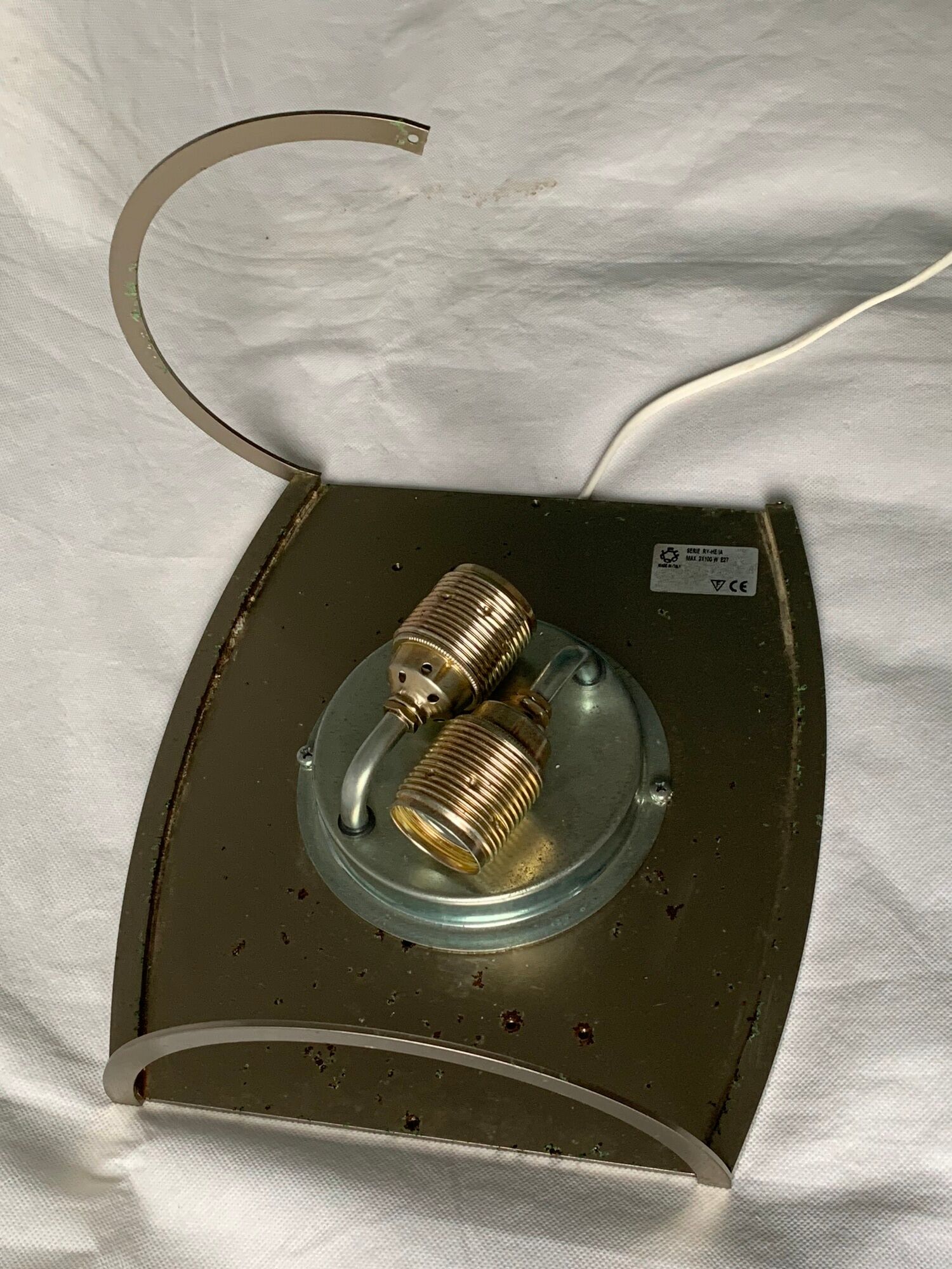 Italian wall lamp Vétri Murano Leucos in white frosted glass
