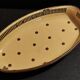 Bread basket in enameled sheet metal with brown dots, first half of the 20th century