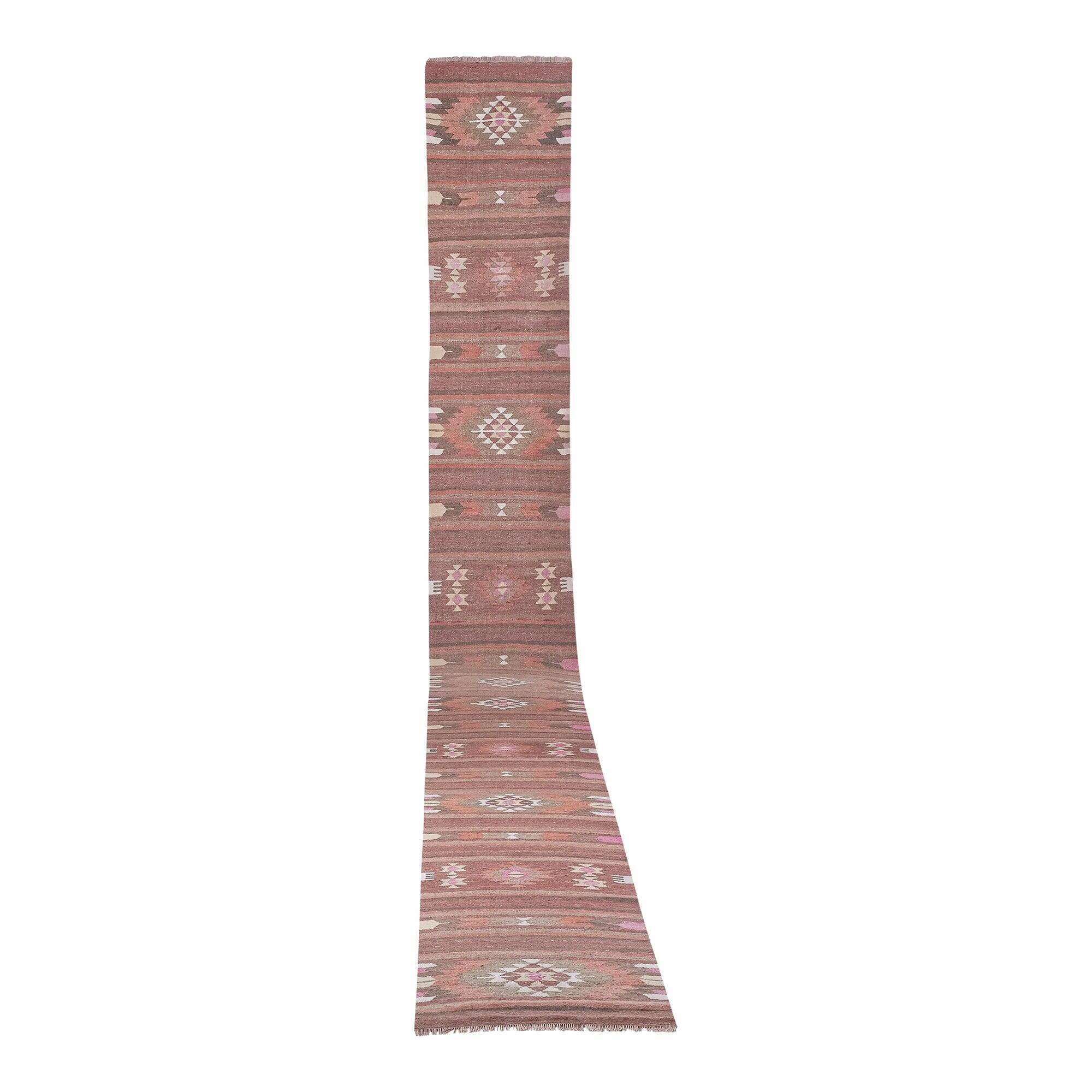 Vintage Turkish hallway rug 80x720 cm