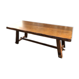 Aranjou brand table. Important solid elm dining table