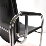 Strässle HE leather lounge chair by Hans Eichenberger