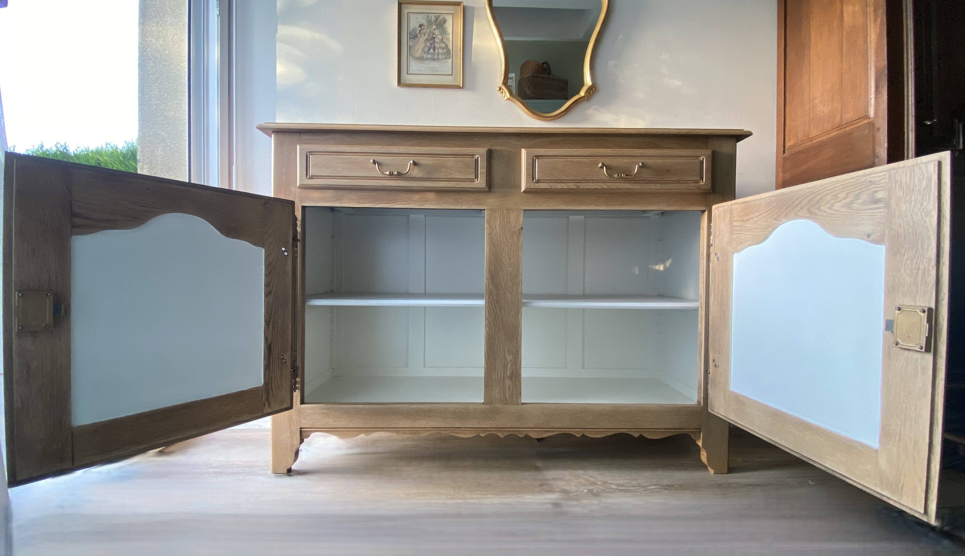 Rustic solid oak sideboard - raw golden honey wood