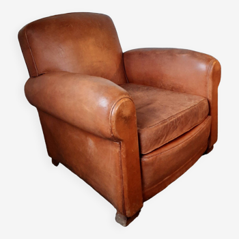Old leather club chair 1940-1950