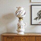 Large handcrafted earthenware lamp from Moustiers