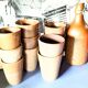 Ensemble de tasses ou verres en grès Digoin