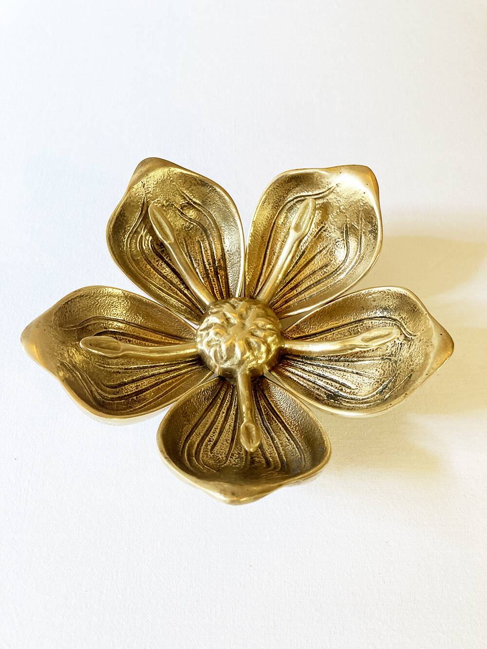 Brass flower ashtray