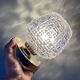 Vintage glass globe wall or ceiling light with diamond point.