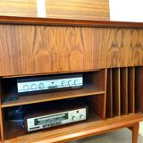 Danish sideboard by Arne Vodder for Sibast Danmark / Hifi music cabinet with Rio rosewood revolving doors