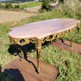 Louis XV coffee table in pink marble
