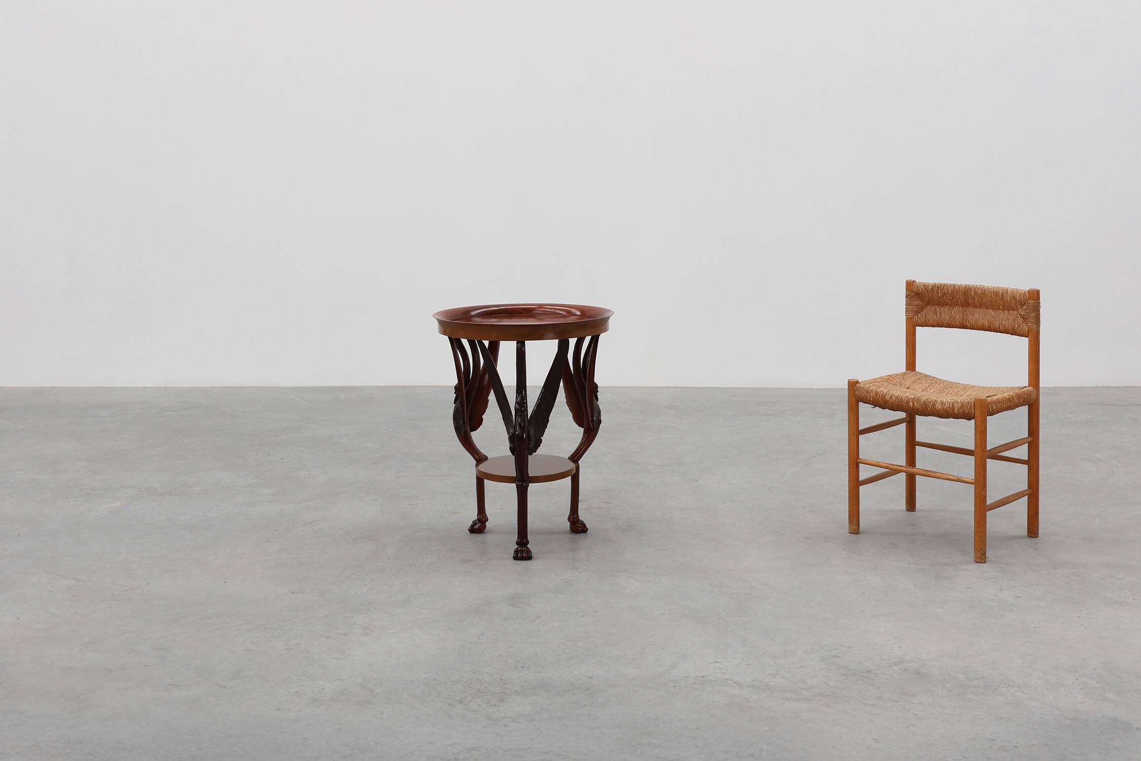 French Empire Side Table in Carved Wood, circa 1850