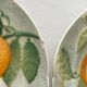 6 orange barbotine dessert plates from Saint Clément earthenware.