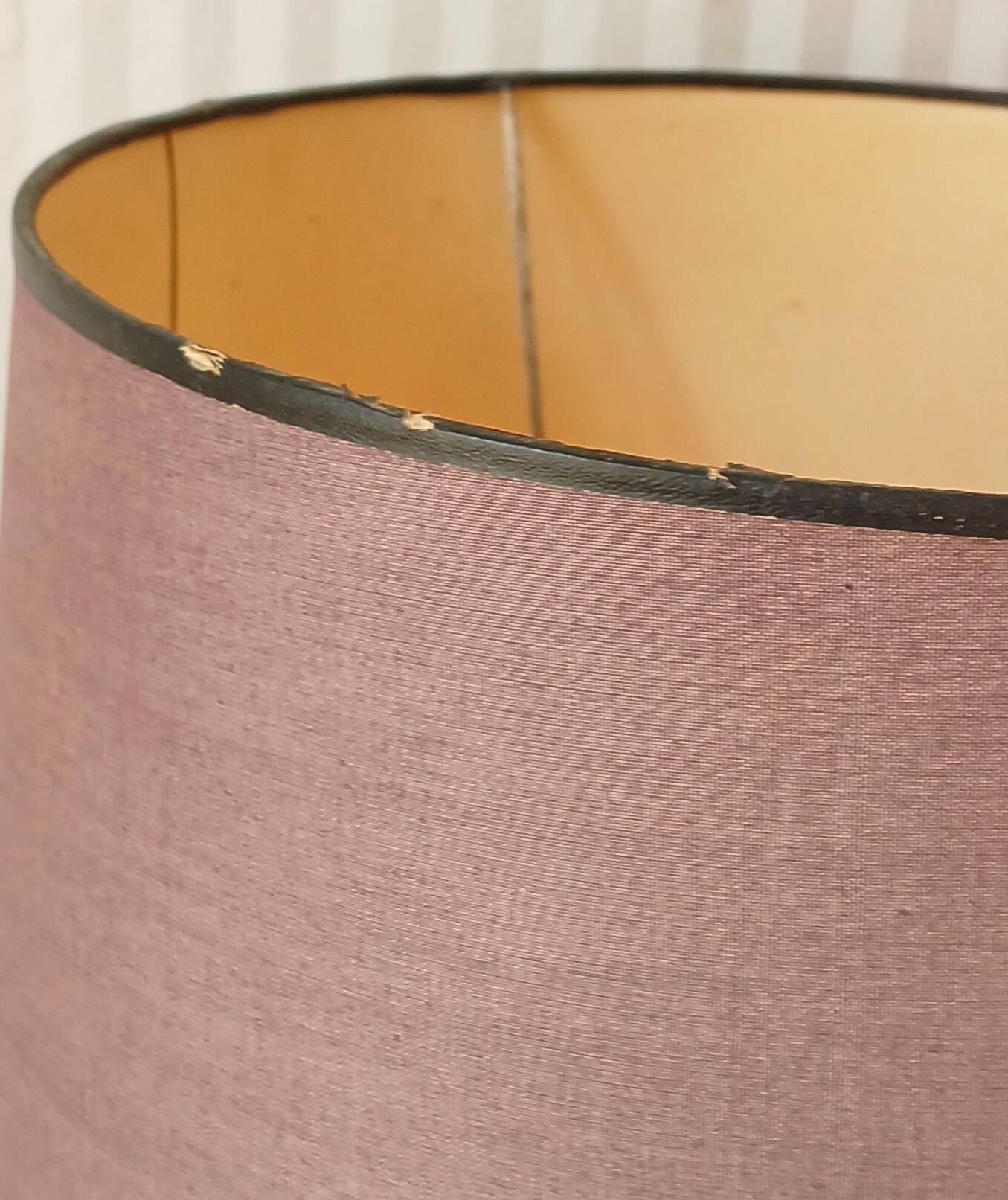 "Violet blue" lamp by Philippe Capelle, original lampshade, circa 1950