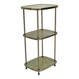 Vintage 50's brass and melamine marble imitation side table