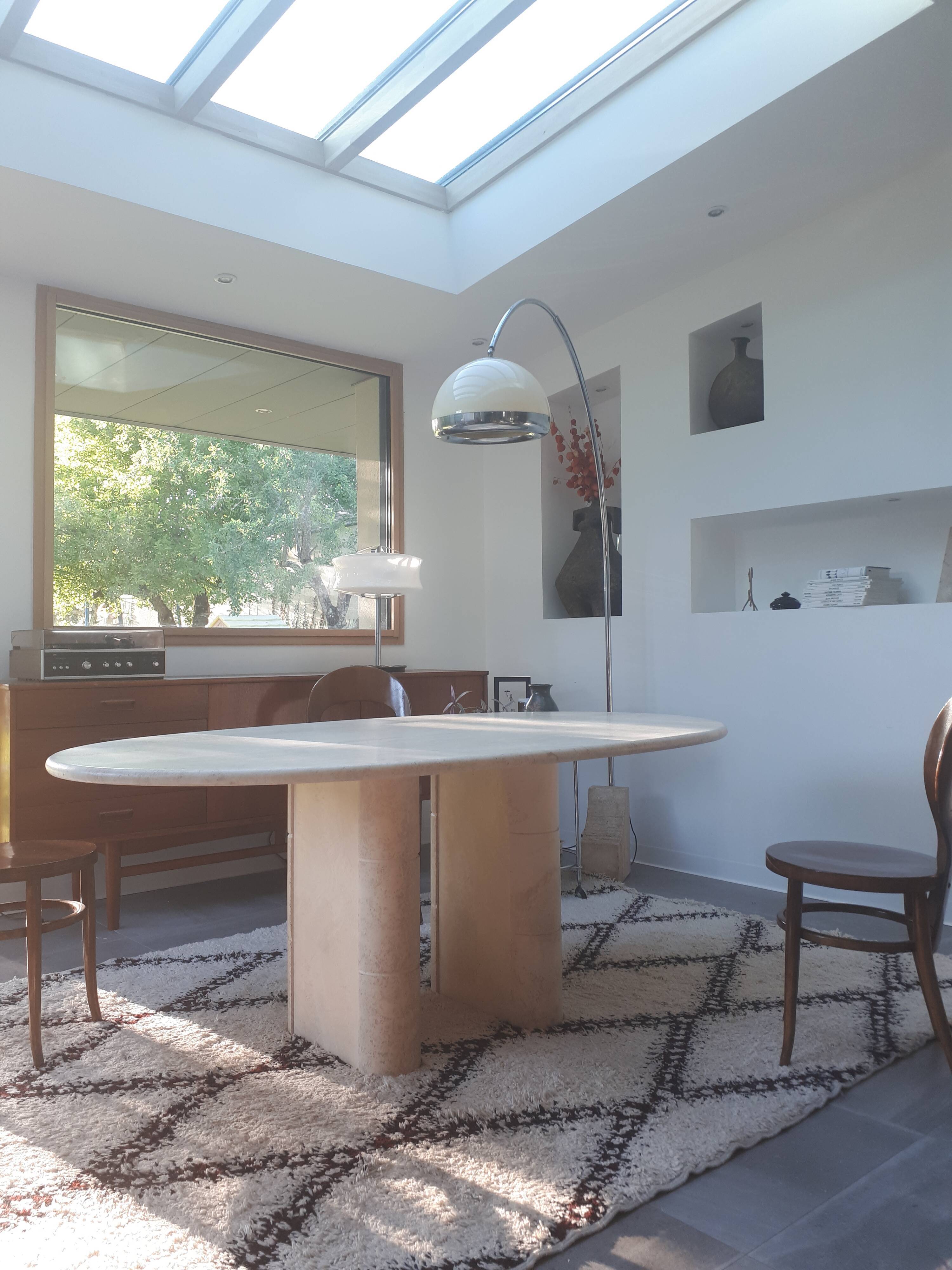 Roche Bobois travertine table