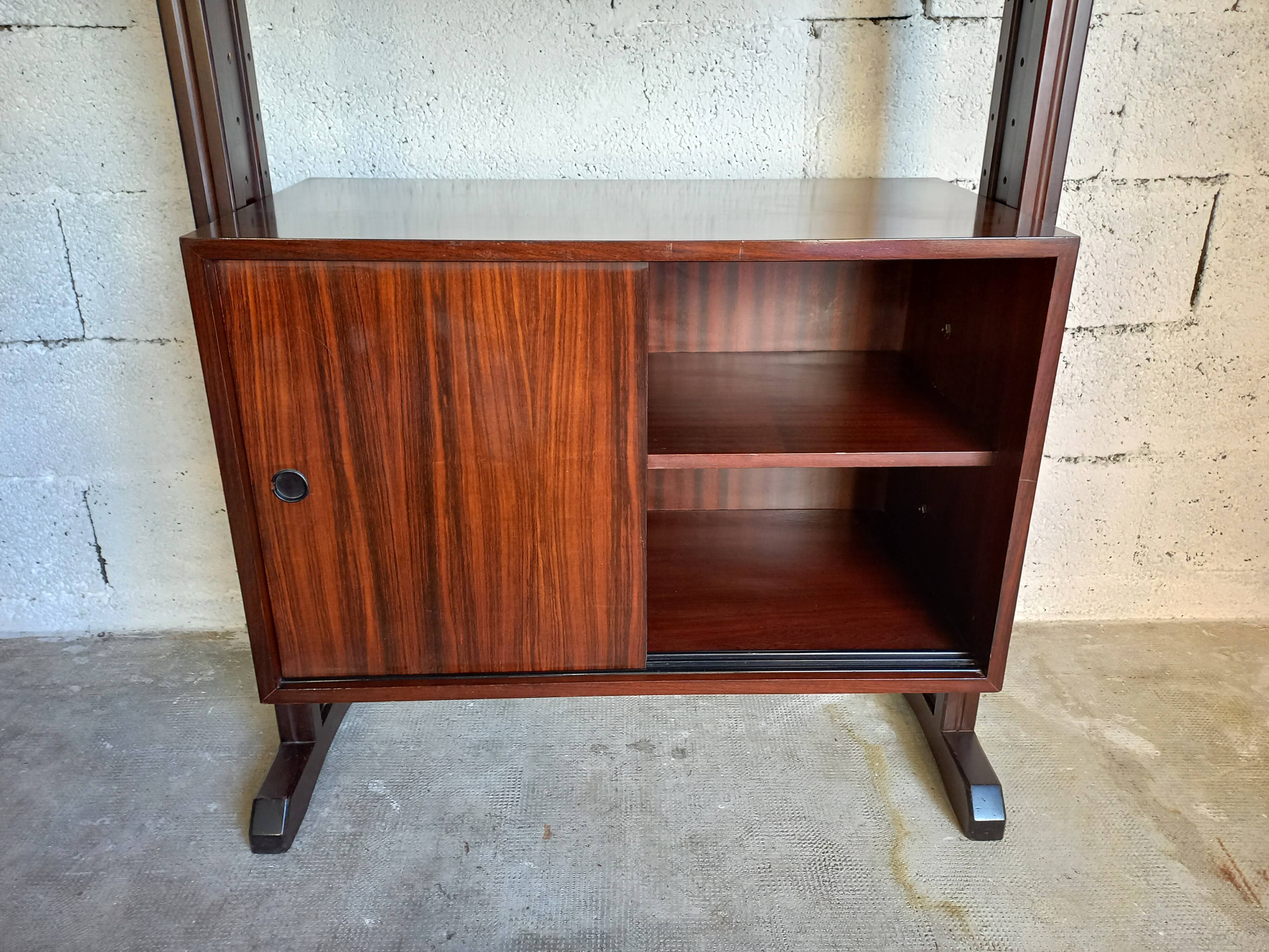 Modular bookcase in rosewood 60s
