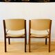 Ensemble de 4 chaises vintage en teck et laine