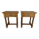Pair of solid oak bedside tables with carved legs