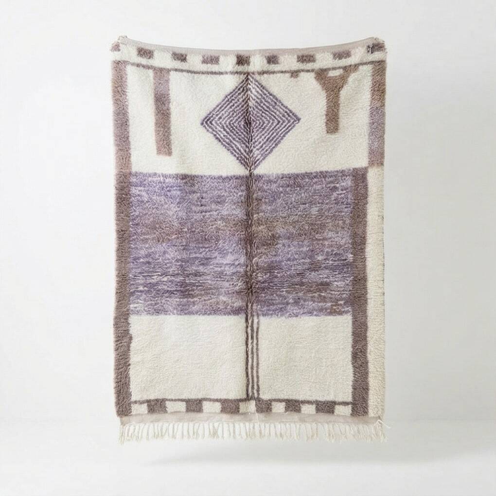 Berber wool rug in violet 200x300 cm