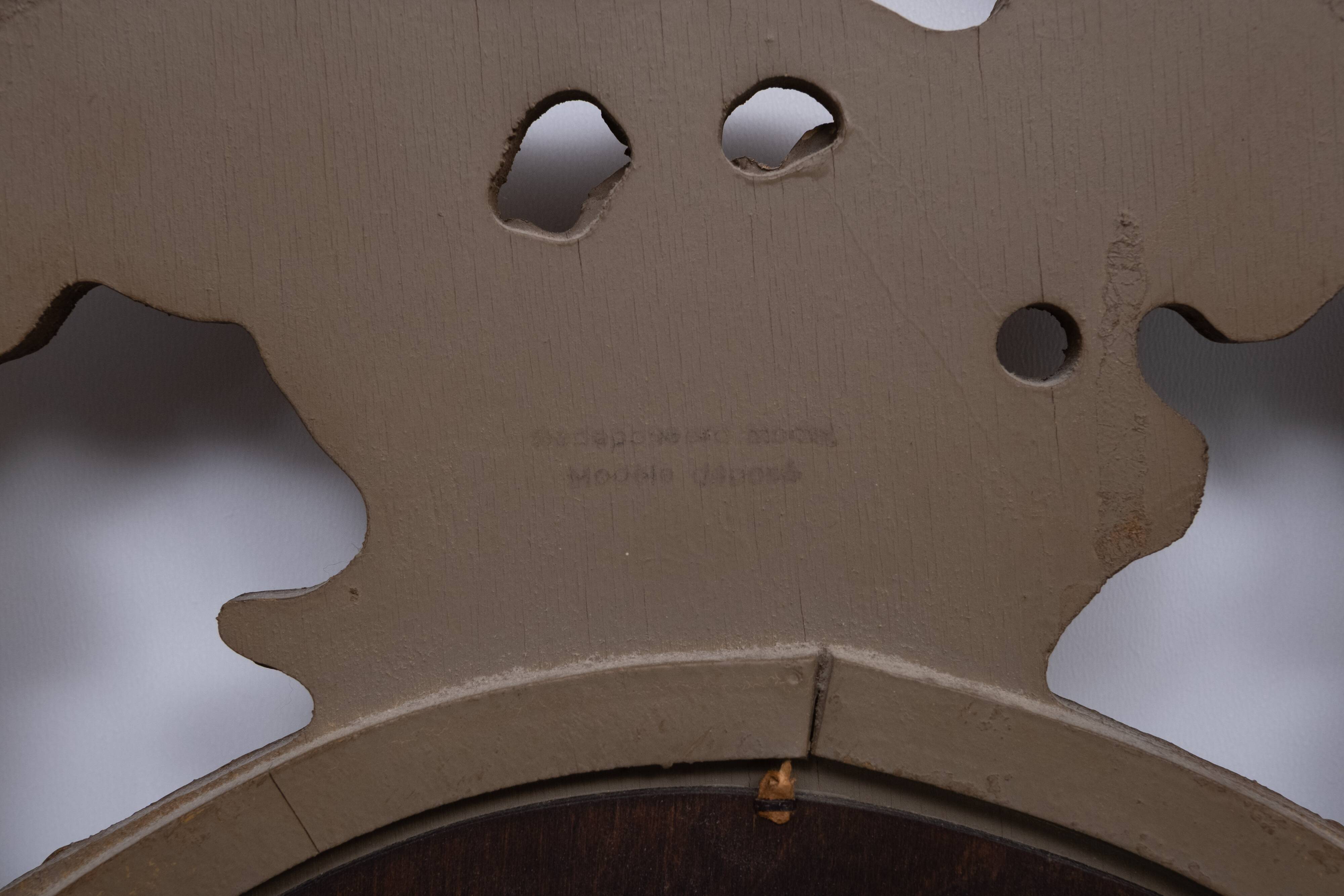 Baroque gilded Louis XV style beveled mirror with " Brevete" label, 1950s