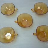 Tasses en verre orange vintage