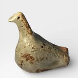 Ancient zoomorphic bird whistle in stoneware from La Borne.