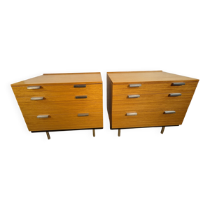 Paire de commodes vintage - teck stag