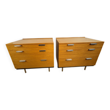 Paire de commodes vintage en teck rétro des années 70 par Stag