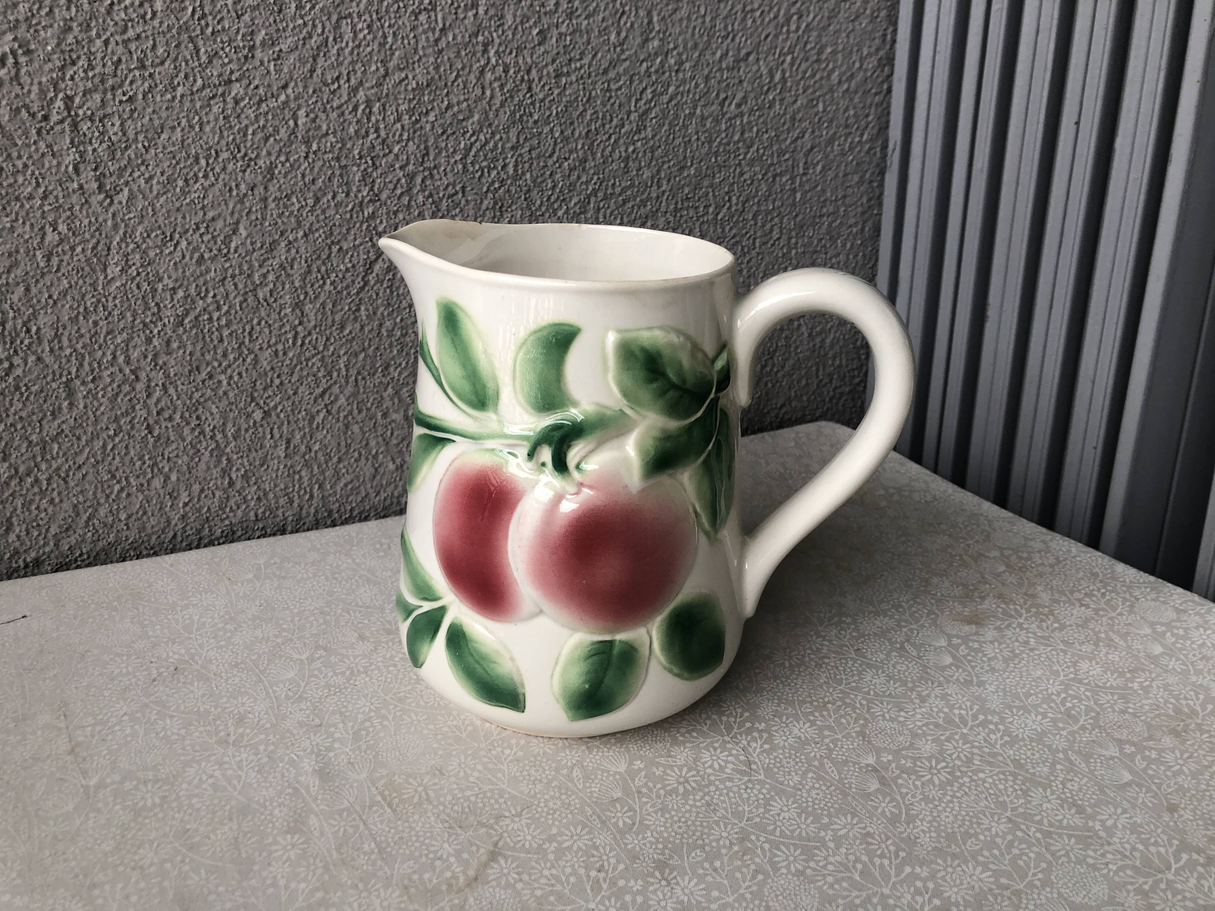 Antique Digoin Art Deco slip pitcher