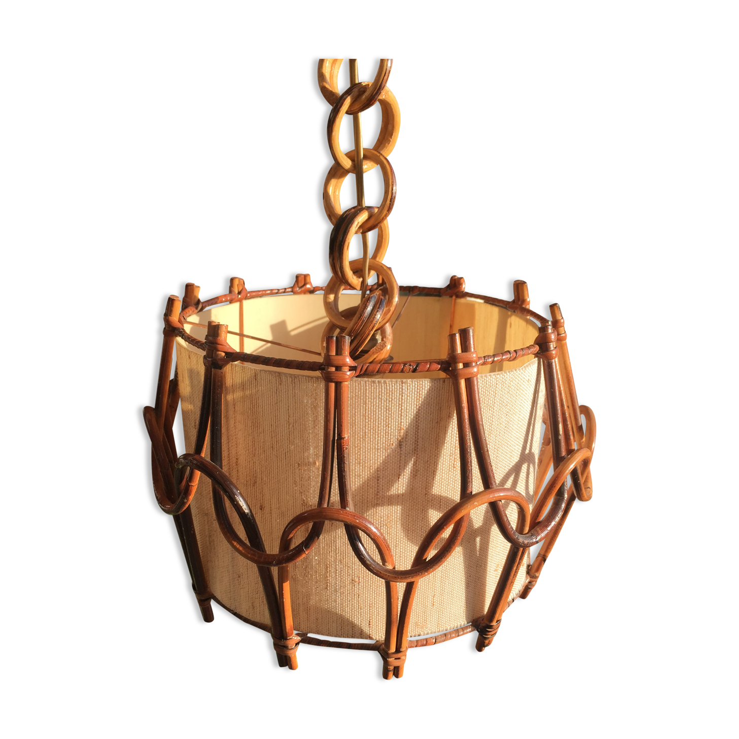 Vintage rattan hanging lamp