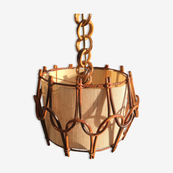 Vintage rattan hanging lamp