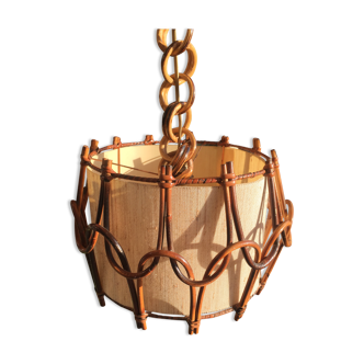 Vintage rattan hanging lamp