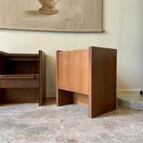 2 Scandinavian bedside tables in dark wood