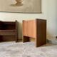 2 Scandinavian bedside tables in dark wood