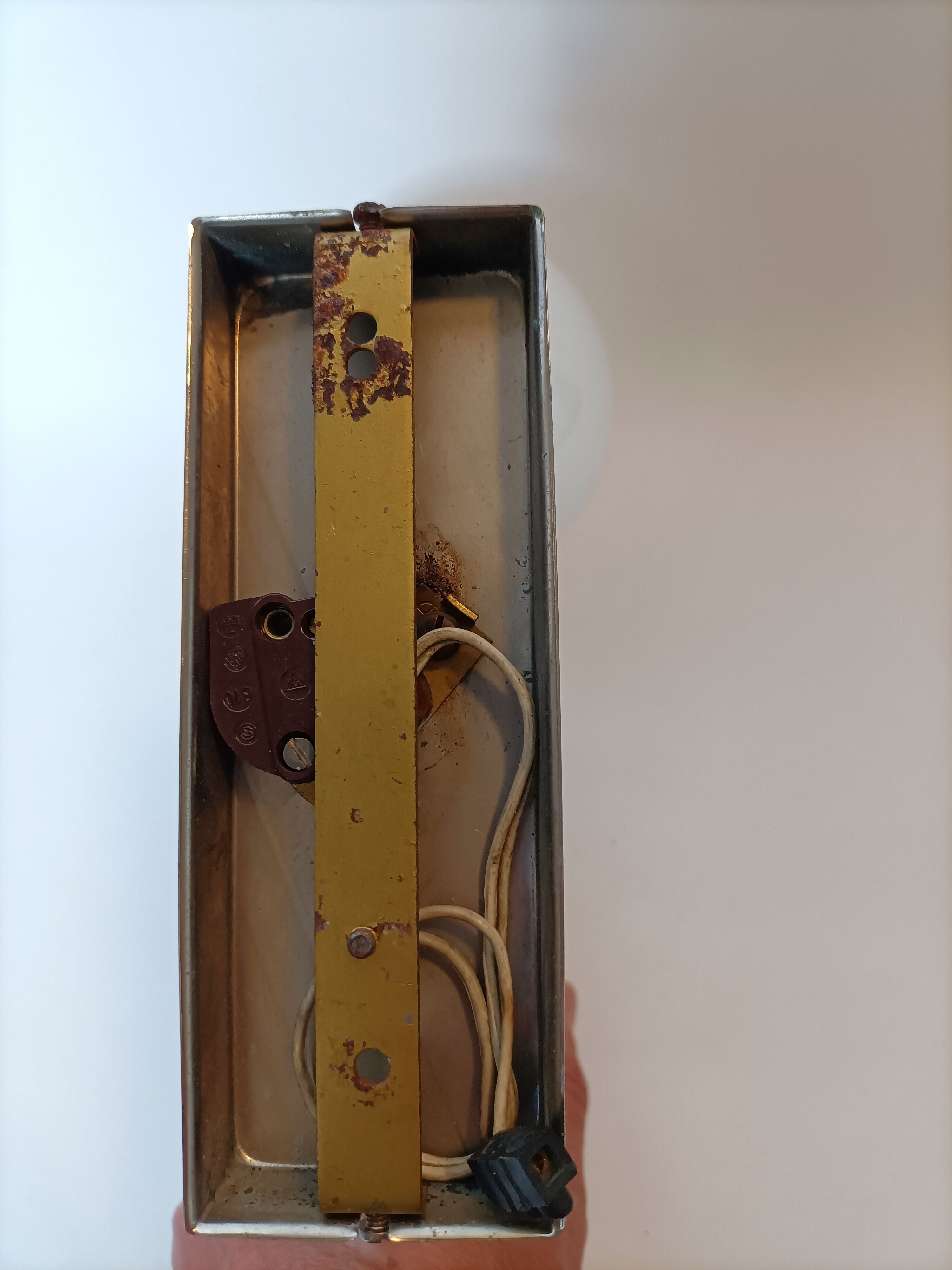 Chrome and black wall lamp Vintage, Italy 1960.