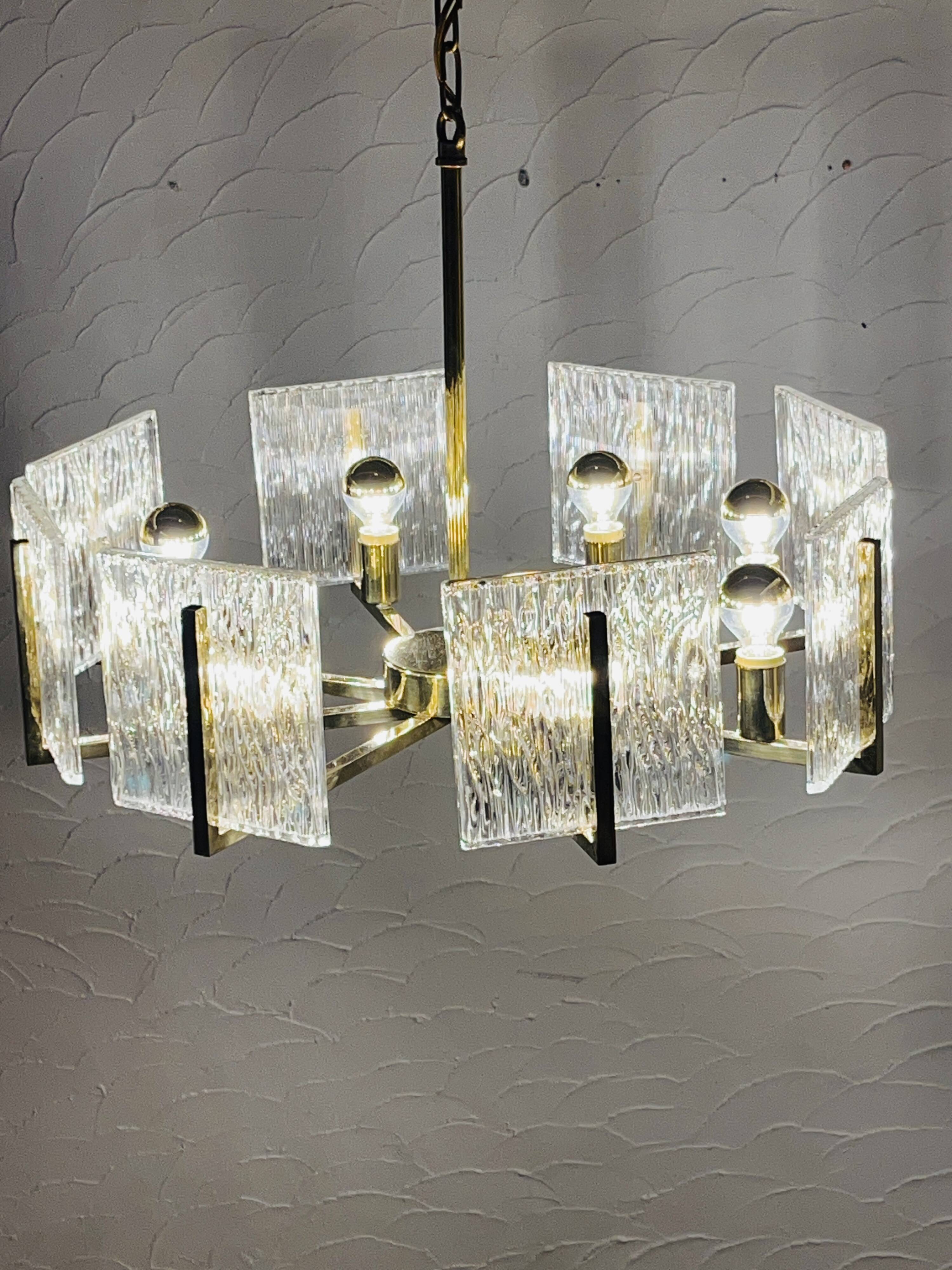 Lustre vintage en laiton Iceberg
