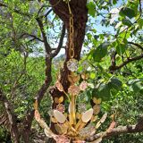 Glass flower chandelier 80s