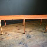 Old orange metal bench