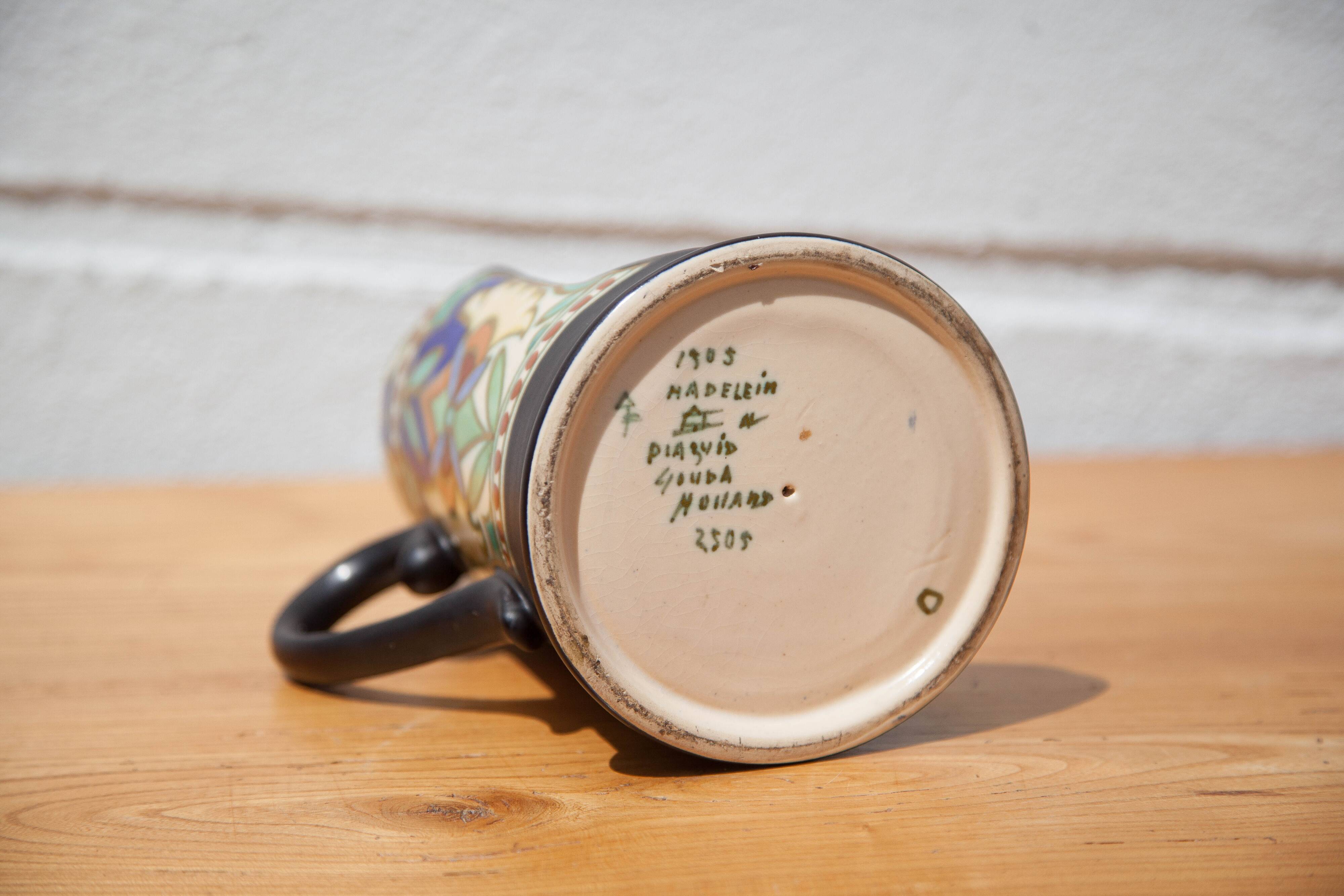 Gouda Holland ceramic candle holder madeleine model, hand candle holder, collection, 30's