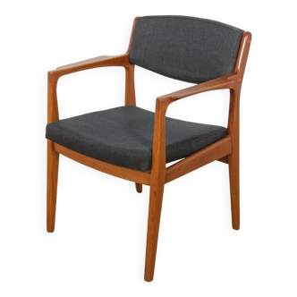 Fauteuil vintage en teck et cuir par Erik Buck pour Ørum Møbelfabrik, Danemark 1960