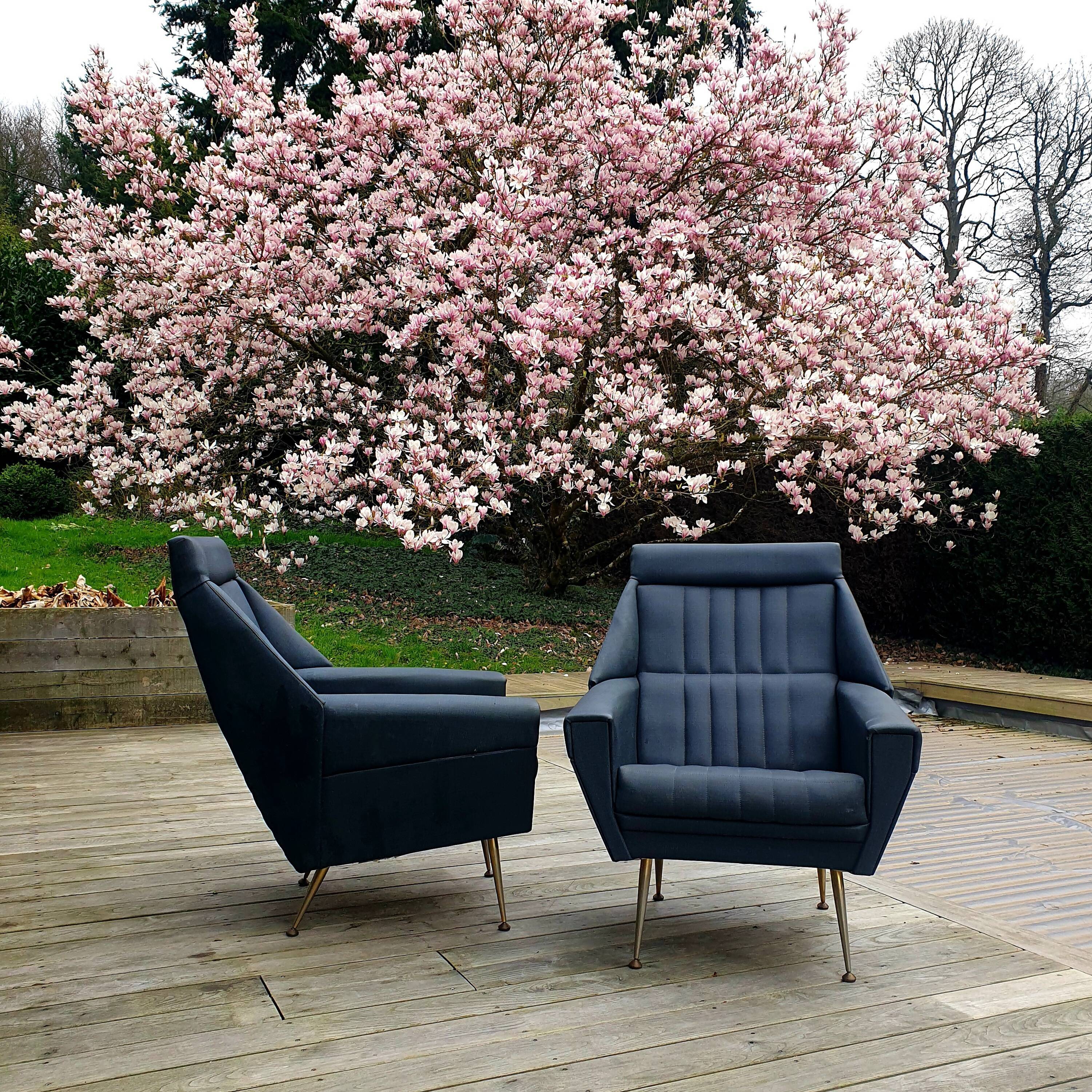Pair of vintage modernist armchairs 50s